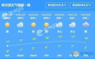 哈尔滨市天气（哈尔滨市天气预报查询一周）